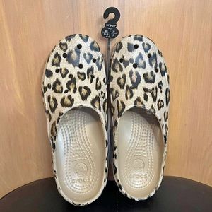 Animal/leopard print crocs